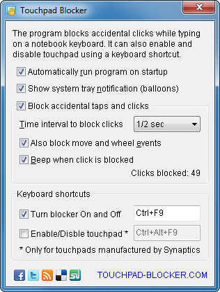 Touchpad Blocker Screenshot